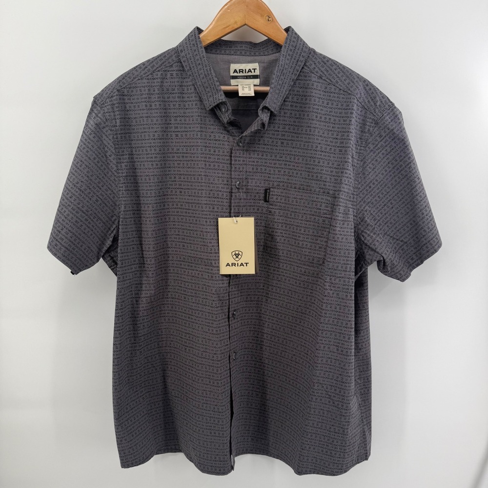 Ariat Maxus Modern Slim SS Shirt Nightshadow Arrow Stripe 10073647 Mens XXL New